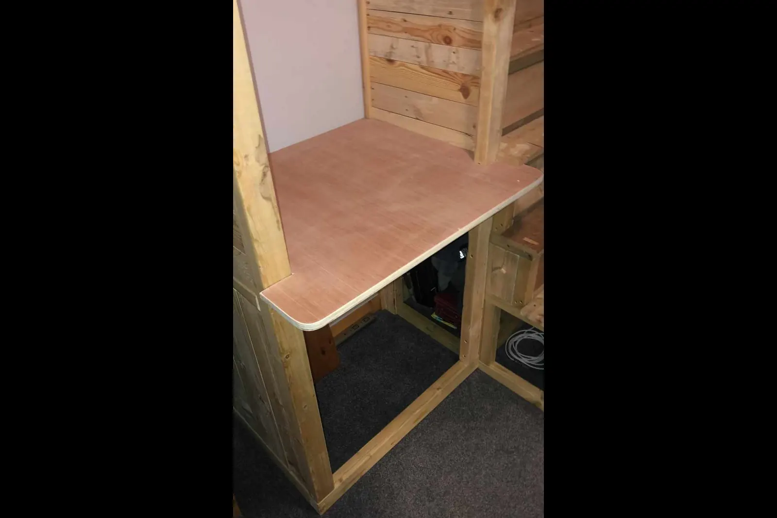 Fitted desk and woodwork