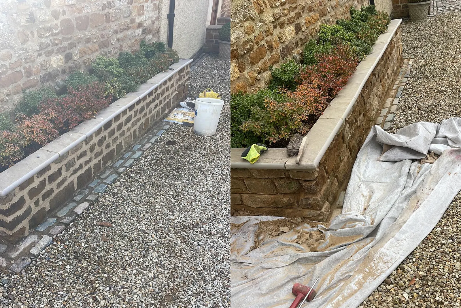 Freshly prepared and decorated interior walls